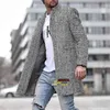 Luxurydesigner Men Coats British Style Lapel Neck Manga longa Trela ​​solta Casual Color Solid Man Outerwear