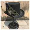 Berets High-end Men Women Handmade Steampunk Top Hat With Metal Gear Stage Magic Party Size 57CM