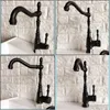 Bathroom Sink Faucets Basin Faucets Bathroom And Cold Faucet Swivel Spout Black Bronze Deck Mounted Vessel Sink Vanity Water Taps Tn Dhojw