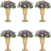 Dekoration Geblümte Trompetenvase aus Metall, elegante Hochzeitsdekoration, Vase für Party, 23,2 cm hoch, künstliche Blumenarrangements 508