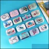 Storage Boxes Bins 12Pieces/Lot Portable Mini Metal Tin Box Mtiple Pattern Printing Makeup Jewelry Pill Storage With Lid Gift Pack Dhoro