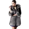 Women's Fur Faux Coat Luxury Furry Black Jacket Winter Warm Long Sleeve Hoodies Outerwear Womens XXL Size Fashions