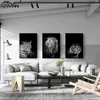 Animal Canvas Painting Wall Art Lion Elephant Horse Posters en prints Wandfoto's voor woonkamer decoratie Home Decor Frameless