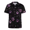 Polo da uomo Pink Dog Paws Polo da uomo Animal Foots Stampa Camicia casual Estate Colletto alla moda T-shirt Maniche corte Grafica Oversize Top