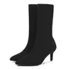 HBP Designer Boots Nieuwe modepunty Suede Candy Set voet solide dunne hiel multi color vrouwen 220816