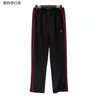 Men's Pants NEEDLES Butterfly Embroidery Casual Trousers Trendy Colorful Striped Webbing Sweatpants