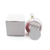 Boules de Noël en plastique DIY Sublimation Blanc Glitter Bauble Arbre de Noël Ornement à l'intérieur de Tinsel Clear Party Decor Thermique Transfert de Chaleur Jouet BB