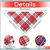 Other Dog Supplies 30 Pcs Dog Bandana Plaid Pet Bib Scarf Adjustable Washable Triangle For Small To Medium Puppy Cat Drop Delivery 2 Dhkgg