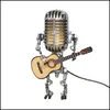 Новинка новинка предметы творческий винтажный микрофон робот прикосновение Dimmer Lamp Stable Handheld Guitar Coremer Home Office Deshtop DHWJ4