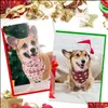 Andra hundförsörjningar 20 Pack Christmas Dog Bandana Snowman Snowflake Elk Plaid Pets Scarf Triangle Bibbs Nyår Bandanas för Small Me DH1WC