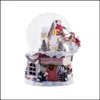 Kerstdecoraties Musical Snow Globe Christmas Santa Resinic Home Decoration Crafts For Children Gi H1020 Drop Delivery 2022 GAR DHS4O