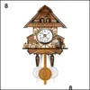 Horloges Murales En Bois Coucou Horloge Murale Temps Alarme Oiseau Cloche Swing Montre Home Art Décor Décoration Style Antique H0922 Drop Delivery 20 Dhj7A