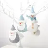 Decorações de Natal Pingente de decoração de árvores fofas cinza azul Papai Noel