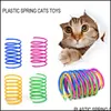 Brinquedos para gatos por atacado 4 pçs/pacote Brinquedos para gatos Primavera de plástico Brinquedo para gatos Brinquedo interativo Bola Suprimentos para animais de estimação Drop Delivery 2022 Home Garden Dhzq0