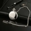 Montres de poche DHL 50pcs / lot Mode 37CM Fob Chaîne En Acier Lisse Montre À Quartz Vintage Roman Nmber Cadran Pendentif