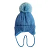 Chapeau pour enfants Beanie Jacquard Love Winter Warm Knitted Baby Hair Ball Ear Cap RRA392