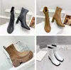 Die Reihe Gaia Schuhe Boots Designer Knöchel Ranger Stiefel Gummi Dicker Sohle Regenstiefel Frauen Leder wasserdichte Winterstiefel Größe 35-40