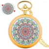 Pocket Watches Luxury Gold Shell White Green Turk Girtable Quartz Horário para girar coleções de arte em cadeia de cadeia para homens para homens mulheres