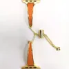 Bracciale da donna cinturino in pelle metallica per Apple Watch cinturini 41mm 45mm 40mm 44mm 38mm 42mm 49mm con collegamento regolabile per serie Iwatch Ultra 8 7 6 5 SE 4 3 accessori