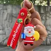 Party Favor Cartoon Christmas Keychain Santa Claus Pendant Schoolbag Hanging Key Ring Jewelry Gift wly935