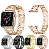 Bracelet diamant de luxe pour Apple Watch Ultra 49 mm bande 8 41 mm 45 mm 44 mm 42 mm 40 mm 38 mm Fashion Lady Women Bracelet à maillons en acier inoxydable iWatch série 7 SE 6 5 4 3