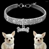 Hondenkleding Leuke mini Pet Bling Bing Rhinestone Chocker kragen ketting Diamante juwelen hanger voor puppy alle seizoenen