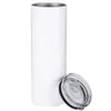 20oz sublimering blanker tumbler rak slim lock halm öl muggar vacann isolerade vattenflaskor diy tryck sublimt koppar SS0221