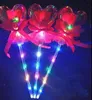 Led Party Favor Decoration Light Up Glowing Red Rose Flower Wands Bobo Ball Stick For Wedding Valentine's Day Atmosphere Decor FY2440 BB1101