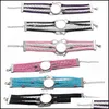Festfavor sublimering av tomma armband för kvinnor DIY Craft Bezel Ställa in värmeöverföringsläderarmband med aluminiumark Drop de DHIB2