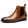 Chaussures habillées en cuir véritable bottes pour hommes Style britannique hommes bottes en cuir de haute qualité hommes bottines légères confortables chaussures habillées 221031