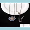 Hangende kettingen 10 stks Turkse stijl Evil Eye Double Bails Connector ketting CZ Zirkoon Micro Pave Crystal Charm Sieraden Making Fo DHVXC