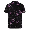 Polos Polos Pink Dog Paws koszulki Polo Męskie stopy zwierzęce Drukuj swobodny koszula Sumna stylowa kołnierz T-shirty krótkie rękawy Graphic Oversize Tops