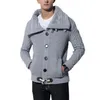 Laamei Sweater Cardigan Men Brand Casual Slim Manne Sweaters Men Hoorns Buckle Dikke Hedging Turtleneck herentrui T190907