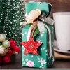 Christmas Decorations 12pcs DIY White Red Star Tree Heart Hanging Ornaments WoodenChristmas For Party