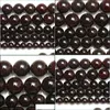 Pierre 8 mm pierre naturelle grenat rouge foncé perles rondes en vrac 15 brins 4 6 8 10 12 mm Choisissez la taille pour la fabrication de bijoux Drop Delivery 2022 Dhldb