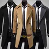 LuxuryMens Designer Clothing Trench Coats Winter Fashion Single Breasted Cashmere Jacket Men Overcoat