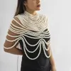Cha￮nes Luxury Imitation Pearl Wraps Collier Femmes Sexy Body Bijoux Accessoires Instruction Hand Tassel Cap-Cape Chain