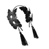 Bandane Farfalla Fascia per capelli Fata di Halloween Fascinator Copricapo Fascia vintage Nappa nera Festival gotico Accessorio per corona da donna