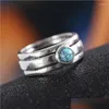 Кластерные кольца кластерные кольца богемный натуральный камень для женщин мужчина винтажные сереры бирюзы на вечеринке для моды.