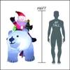 Christmas Decorations Nt Inflatable Santa Claus Riding Polar Bear 6Ft Christmas Shaking Head Doll Indoor Outdoor Garden Xmas Decorat Dhzol