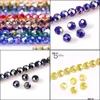 Beaded 4Mm Czech Faceted Crystal Football Beads Ab Color Glass Round Crafts For Jewelry Making 100Pcs Lot Wholesale Drop Delivery 20 Dhpiw