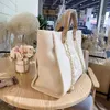 2022 Summer Classic c Brand Totes Beach Bags Cavan Deauville Chain Handle Large Capacity Pochette 2 Color Beige Womens Two-tone