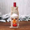 Decoração de natal sacos de juta enfeites de papai noel champanhe garrafa de vinho cobre saco jantar saco de cordão transporte marítimo bbc279