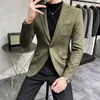 Męskie garnitury skórzana kurtka Blezer Men Casual Slim Fit High Quality Suit Ubranie 6 kolorów