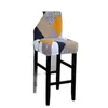 Housses de chaise pour tabouret de bar, extensible, amovible, haute, protection de comptoir, pour cuisine à dossier court, salle à manger, 1647657