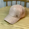 Ball Caps Summer Hollow Breathable Mesh Sequin Baseball Cap Women's Fashion Rhinestone Letters Solid Color Sun Hat Hip Hop Chapeau