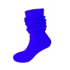 Chaussettes pour hommes couleurs bonbon Slouch Scrunchy coton dames filles décontracté genou haute botte chaussette Streetwear pour hommes femmes en vrac