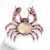 Cute Crystal Crab Brooch Women Crab Brooches Suit Lapel Pin for Gift Party Fashion Jewelry