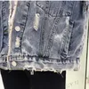 Women's Jackets Autumn Spring Korean Women Hole Denim Jacket 2022 Loose Frayed Bomber Manteau Femme Abrigo De Mujer