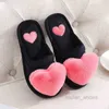 Mode femmes pantoufles amour coeur coton pantoufle hiver fourrure diapositives dames maison fourrure chaud intérieur chaussures Claquette Fourrure